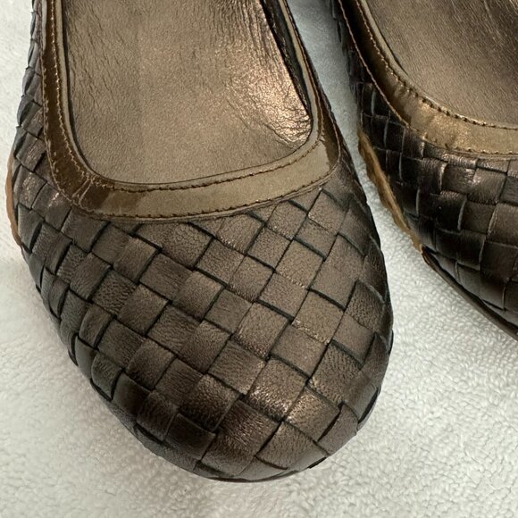 COLE HAAN Bronze Woven Leather Ballet Flats - Size 6.5 - Picture 2 of 6